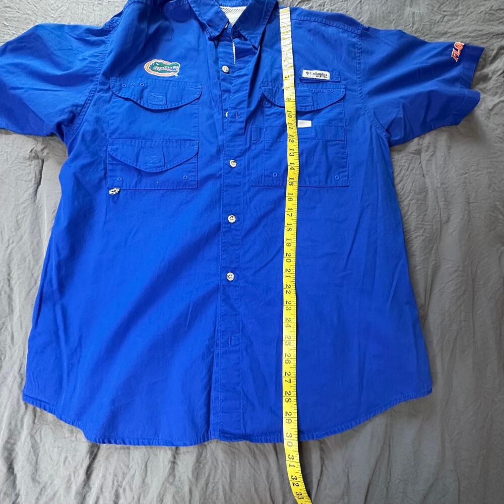 Columbia Blue Florida Gators Short Sleeve Vented Casual Button Down- S - Picture 9 of 14